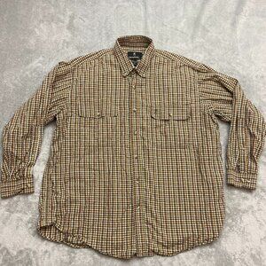 Browning Mens Button-Down Shirt Brown Plaid Size 2XL Long Sleeve Comfort